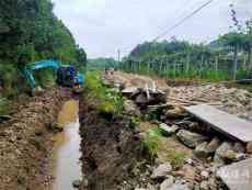 山斗鄉(xiāng)嶺腳路擴(kuò)面延伸工程施工正酣