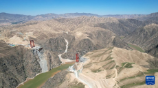 蘭永臨高速公路洮河大橋纜索吊裝系統(tǒng)試吊成功