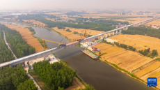 阜淮鐵路跨渦河特大橋合龍