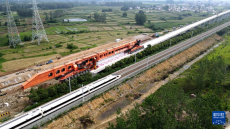 滬寧合高鐵安徽段站前四標(biāo)箱梁架設(shè)完成